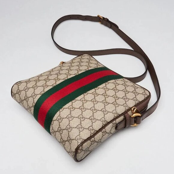Gucci Beige Supreme GG Coated Canvas Vintage Web Ophidia Small Messenger Bag - Picture 3 of 12